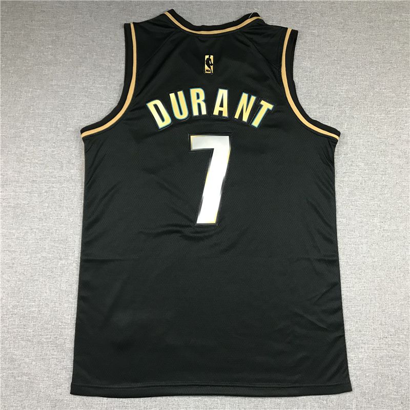 Men Brooklyn Nets #7 Durant Black 2021 Game Nike NBA Jerseys